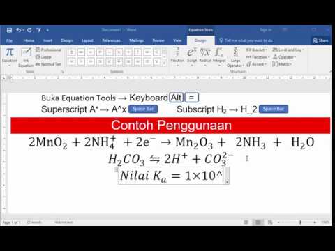 Contoh Penggunaan Autocorrect Dengan Equation Editor Untuk Pengetikan Rumus Kimia Youtube