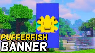 How To Make A Pufferfish Banner in Minecraft! (1.16+) (LOOM CRAFTING)