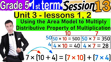Using the Area Model to Multiply-Distributive Property of Multiplication Grade 5-1st term-Session 13