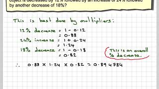 Overall compound percentage increase or decrease