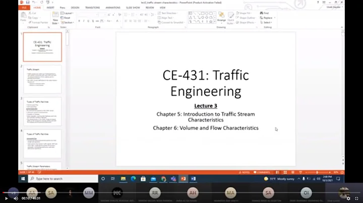 Introduction to Traffic Stream Characteristics