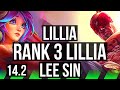 Lillia vs lee sin jng  rank 3 lillia 727 godlike rank 28  kr challenger  142