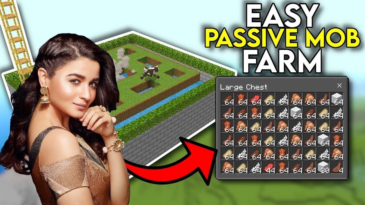 Best EASY Passive Mob Farm For Minecraft 1.21! Minecraft Bedrock