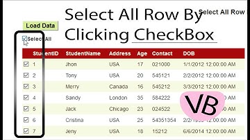 Select All Row In GridView By Clicking CheckBox In ASP.Net VB/ JQuery