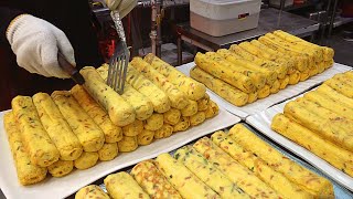 계란몽둥이 김밥 Using 3,000 eggs a day?! Amazing Omelet Egg Roll Kimbap - Korean street food