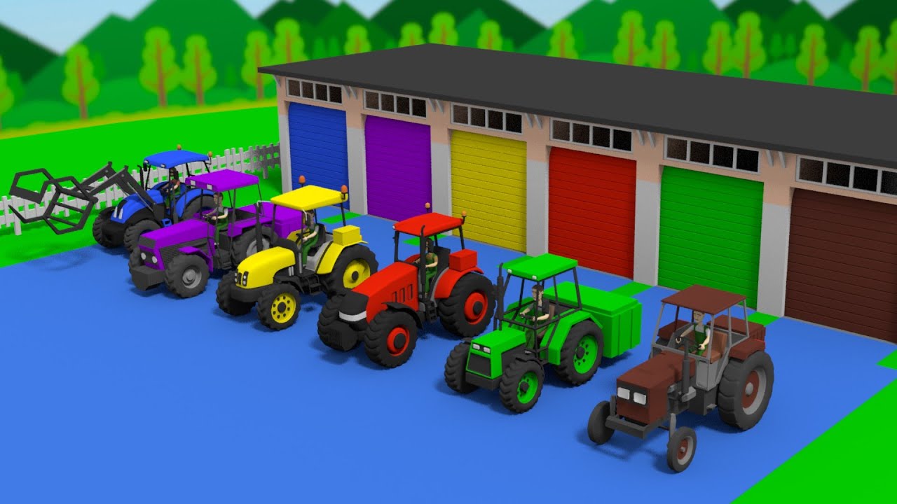 Colorful Garages with Tractors and Construction of a Pulpit for Farmer  View New Tractors