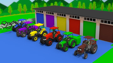 Colorful Garages with Tractors and Construction of a Pulpit for Farmer -View New Tractors