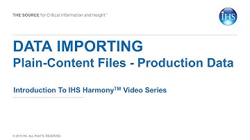 Data Importing -  Plain Content File:  Production Data