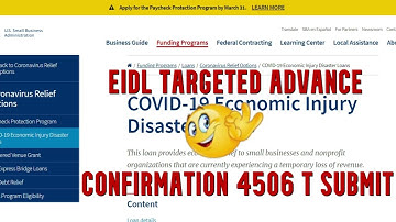 👌EIDL SBA Targeted Advance Portal Update Economic Injury Disaster Loan Grant 4506 T Docusign Submit