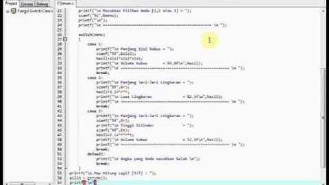 Tutorial Penggunaan Fungsi Switch-Case & Do-While Menggunakan Bhsa Pemrog. Dev C++ Rika Dianita