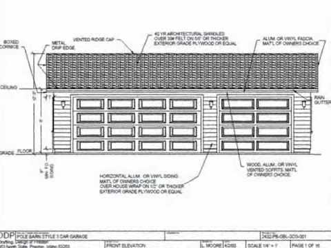 24 X32 3 Car Garage Pole Barn Style Frame Youtube