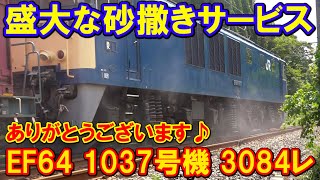 【EF64 1037号機 盛大な砂撒きサービス♪】