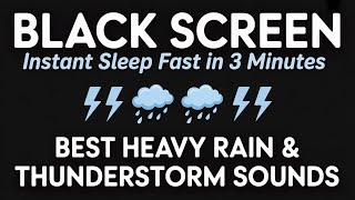 Thunder Rain Sleep Sounds Black Screen (HD Audio)