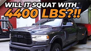 How Much Does a RAM 3500 Dually Squat With 4,400 LBS of Payload? // Ultimate RAM Air Suspension Demo