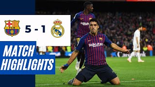 Barcelona 5-1 Real Madrid | Suárez Hat-Trick Masterclass! ⚽🔥 | La Liga 18/19 Highlights in HD