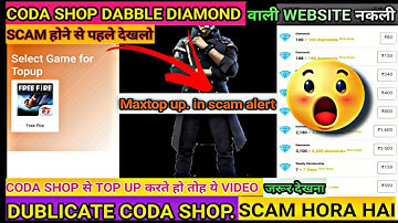 DUPLICATE CODA SHOP WEBSITE FAKE AND REAL | CODASHOP SCAM ALERT / CODA SHOP FAKE WEBSITE  DABBLE DIA