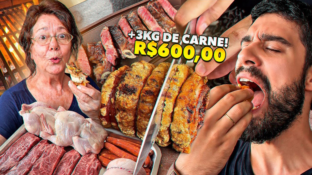 CHURRASCO c/ 600 REAIS p/ 5 PESSOAS | dos R$100 aos R$1.000 + 3Kg de CARNE 