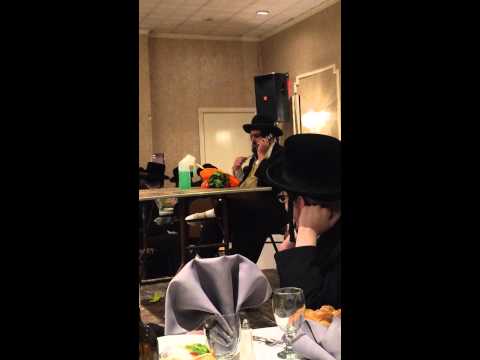Halarious: Yosef Langzom performs at a Sheve Brochas