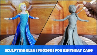 Sculpting ELSA for BIRTHDAY CAKE | Frozen | How to make Elsa statue