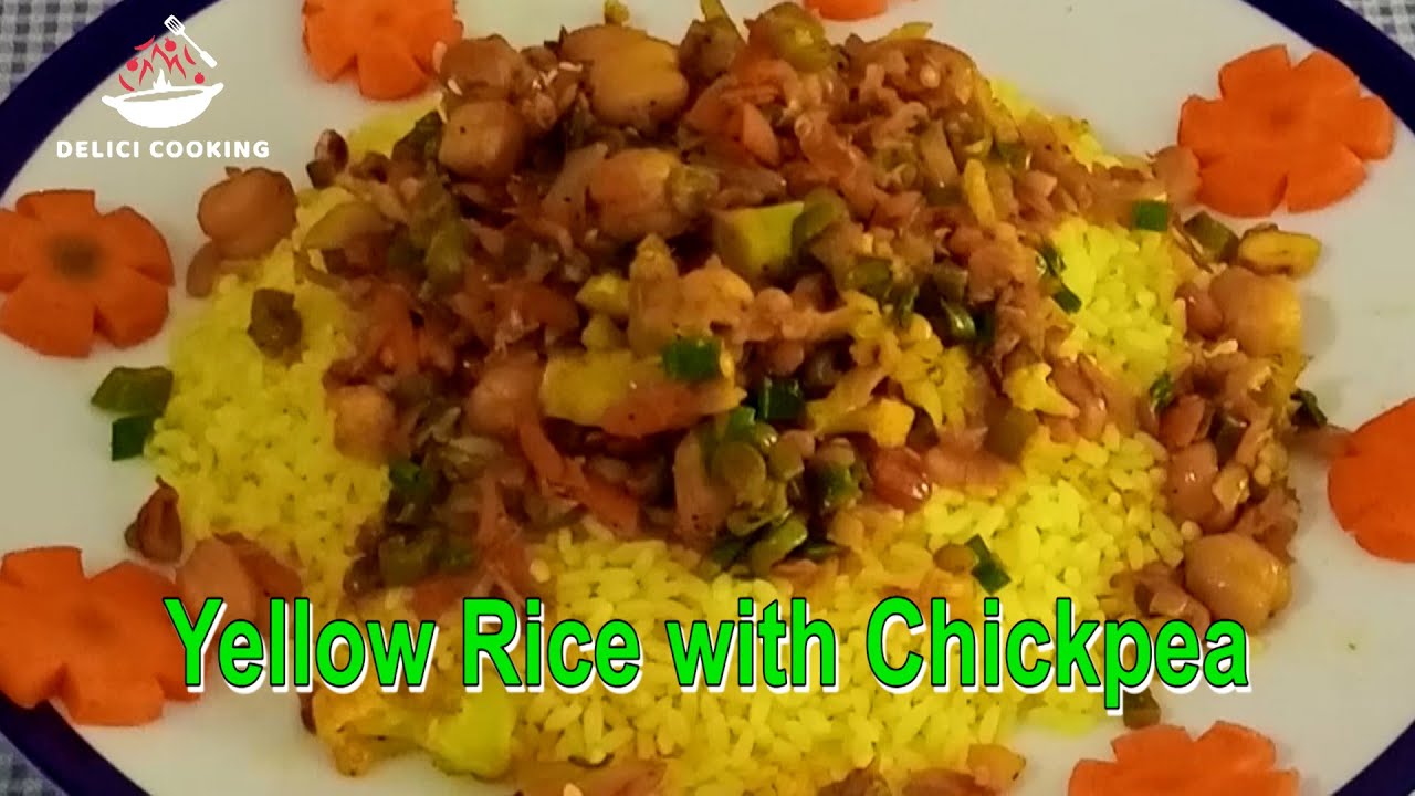 Yellow Rice with Chickpea /  Easy dinner idea / Plants based delicious recipe