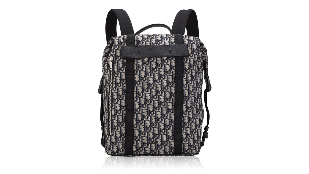 Dior Safari Backpack Black Oblique Peacock Canvas Dior Safari Messenger Oblique Navy Black in Jacquard Canvas  main image 4