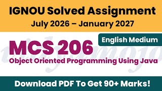 IGNOU MCS 206 Solved Assignment 2026-27 English Medium PDF Download | PGDCA & BCA