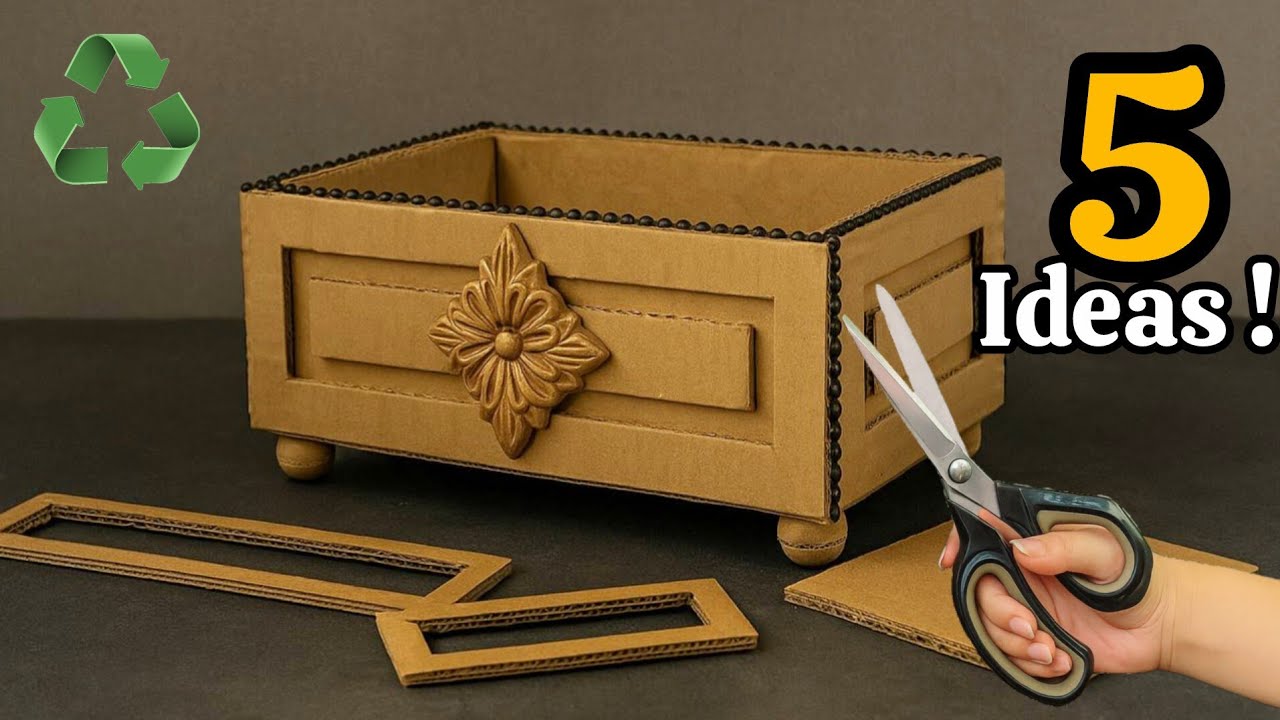 Из картона в сокровище: 😱💸 5 современные идеи декора голыми руками!