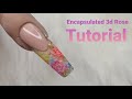 Acrylic Nails | Encapsulated 3d Rose's |  Summer Nails 2020