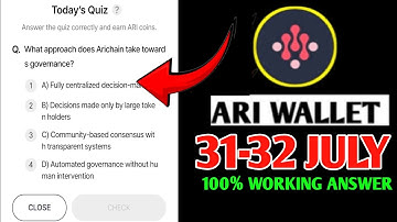 Ari Wallet Today Quiz 31-32 July | Ari Wallet Quiz Today |Arichain Wallet Quiz Answers Today |Xenea