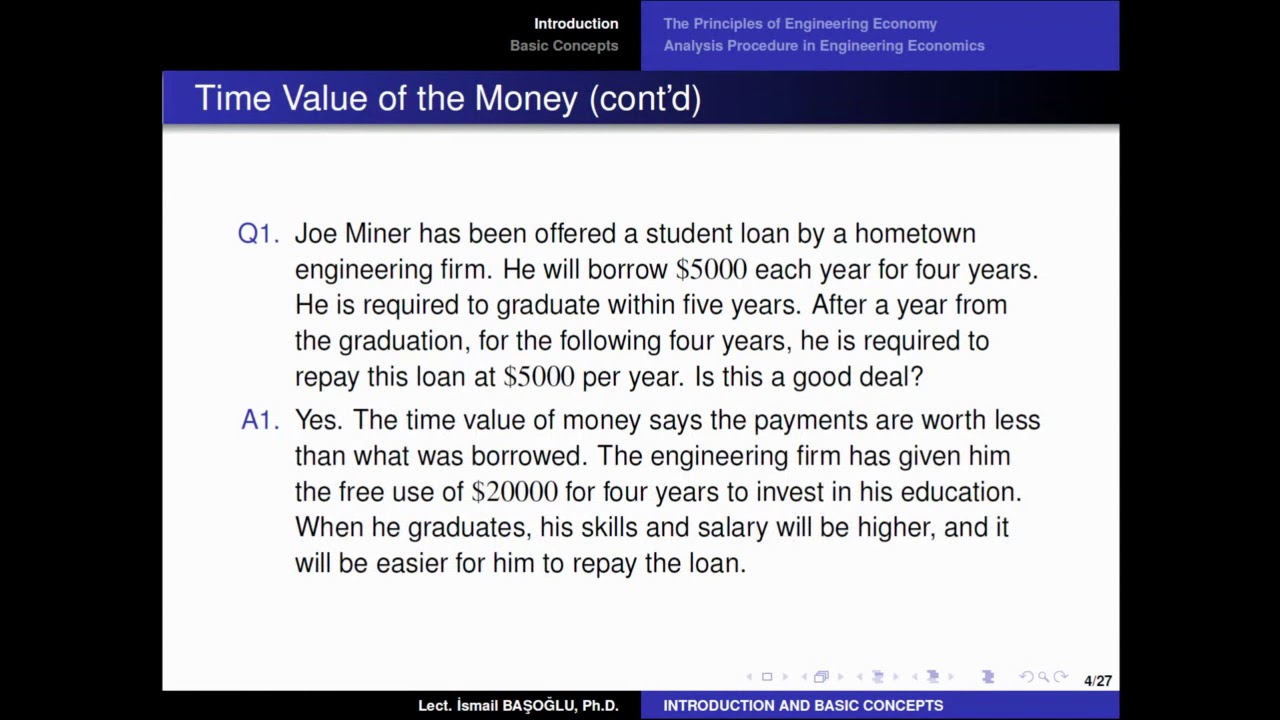 Engineering Economics 01 Introduction and Basic Concepts Part I