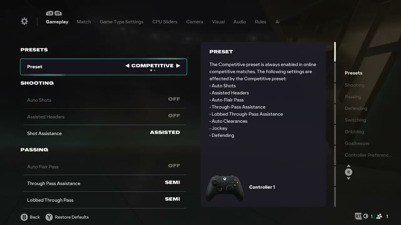 FC 26: Как включить/выключить индикатор переключения следующего игрока