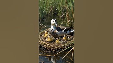 White-Faced Whistling Duck: A Breathing Ring in the Papyrus #duck #wildlife #ducklings #nature