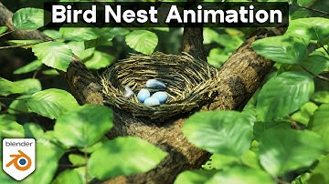 Bird Nest Nature Scene 🪺 (Blender Animation)