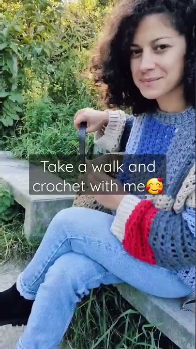 Take a walk and crochet with me! 🥰