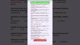 Prometric exam questions for physiotherapy students #gulf #physiotherapist #biology #physiotherapy
