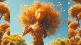 A 3d realistic treeman in a sunny day