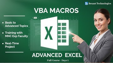 VBA Macros in Advanced Excel | Full Course for Beginners to Advanced | Project | Besant Technologies