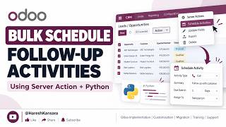 How to Bulk Create Follow-Up Activities in Odoo Using Server Actions #odoo #odoo20 #odoo19 #odoosale