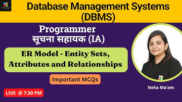 ER MODEL - ENTITY SETS, ATTRIBUTES, RELATIONSHIPS | DATABASE DESIGN | IA | PROGRAMMER | NEHA MA