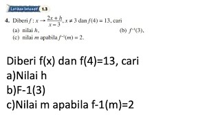 Latihan Intensif 1.3 No 4 | Bab 1 Fungsi | 1.3 Fungsi Songsang  | Add Maths Form 4 |  Tingkatan 4