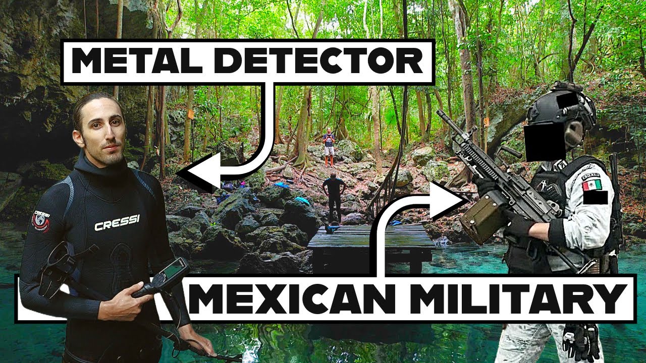 MEXICAN MILITARY Catch Me METAL DETECTING Sink Hole In MIDDLE OF JUNGLE! (Nokta Legend Underwater)