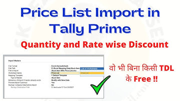 Price List Import in Tally Prime I Tally Price Level Import From Excel  Price List in Tally Free TDL