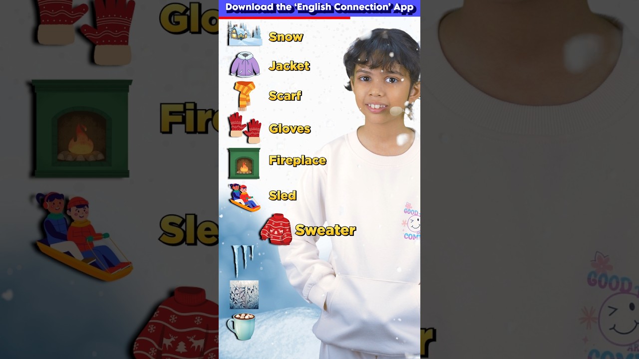 10 Winter ❄️ Words in English | Kids English Vocabulary | Adi Keshari Connection 