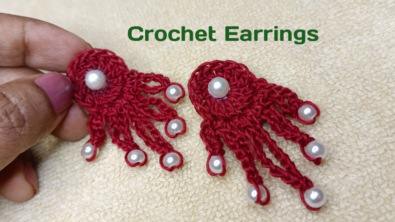 How to Make Crochet Stud Earrings YouTube