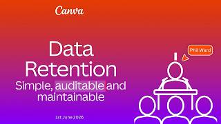 PEPR 26 - How Canva Built Simple, Auditable, and Maintainable Data Retention
How Canva Built Simple, Auditable, and Maintainable Data Retention
Dr. Phillip Ward, Canva
When data retention fails, companies face regulatory scrutiny and customer distrust. At Canvas scale, manual compliance audits are not viable and the engineering effort required for building and ongoing maintenance are unsustainable. When we refreshed our internal data policies, we saw an opportunity for change. We re-architected retention from the ground up to coordinate and evidence deleting data.
We delivered a new retention framework that required few lines of code per service, and scales across the thousands of storage instances at Canva. The new design prioritises direct measurement of compliance, and minimal engineering effort. The approach decoupled policy from implementation, and isolated domain-specific data knowledge to individual services. Despite its simplicity, it supports daily audits, logging, chaining, and zero-code policy changes.
In this talk, I will discuss the design choices that underpin this novel approach to retention.
This work includes fantastic contributions from Xushen Ma, Jessica Hu, Saeed Attar, and many other colleagues at Canva.
View the full PEPR 26 program at https://www.usenix.org/conference/pepr26/program PEPR 26 - How Canva Built Simple, Auditable, and Maintainable Data Retention