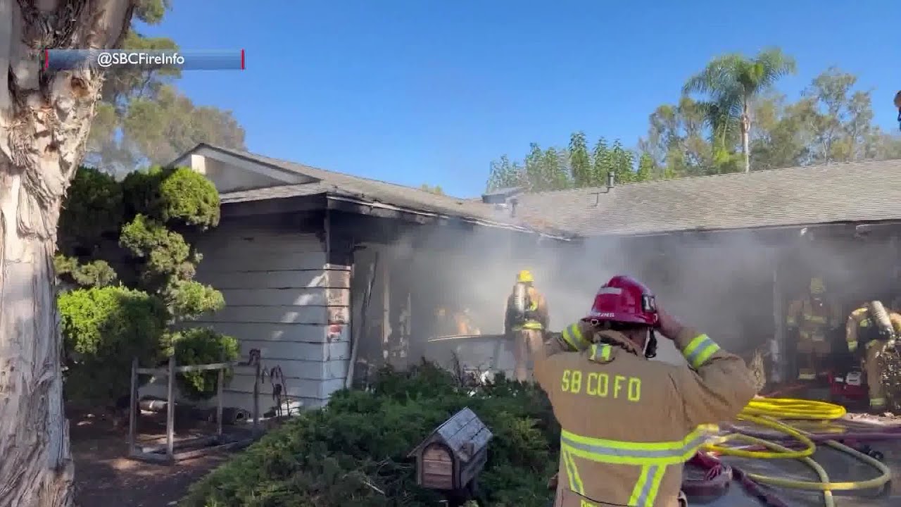 Man treated for smoke inhalation after Goleta house fire - YouTube