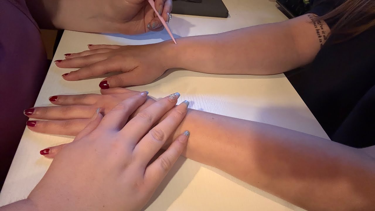 asmr | giving each other the shivers ✨ (x marks the spot, crack an egg, etc. rhymes on our arms)