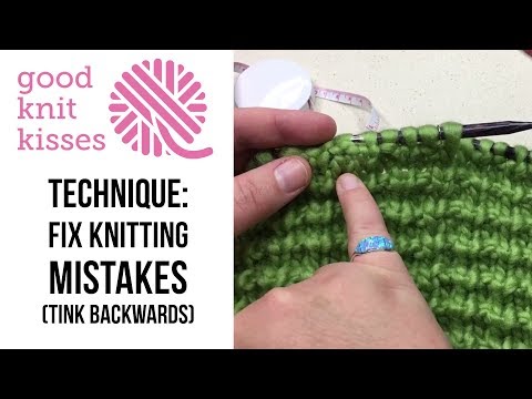 Fix a Knitting Mistake | Tink Backwards - Undo your knitting (CC)
