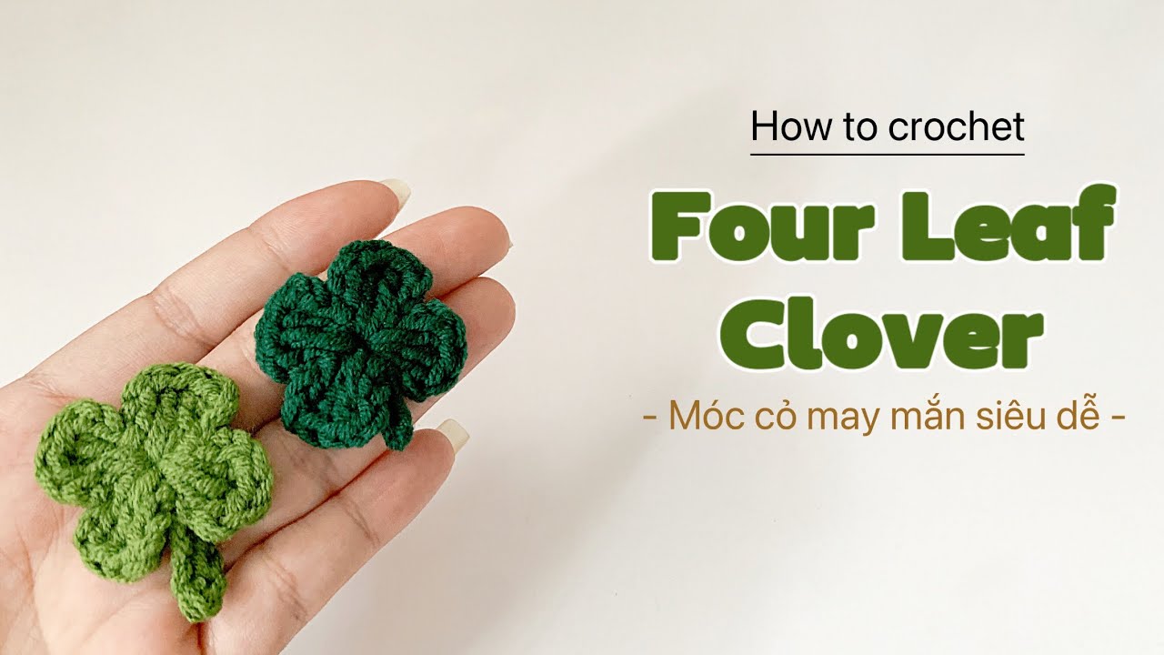 Crochet Four Leaf Clover Keychain