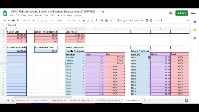 Job Costing - Budget and Estimate Spreadsheet - YouTube job-costing-budget-and-estimate-spreadsheet-youtube